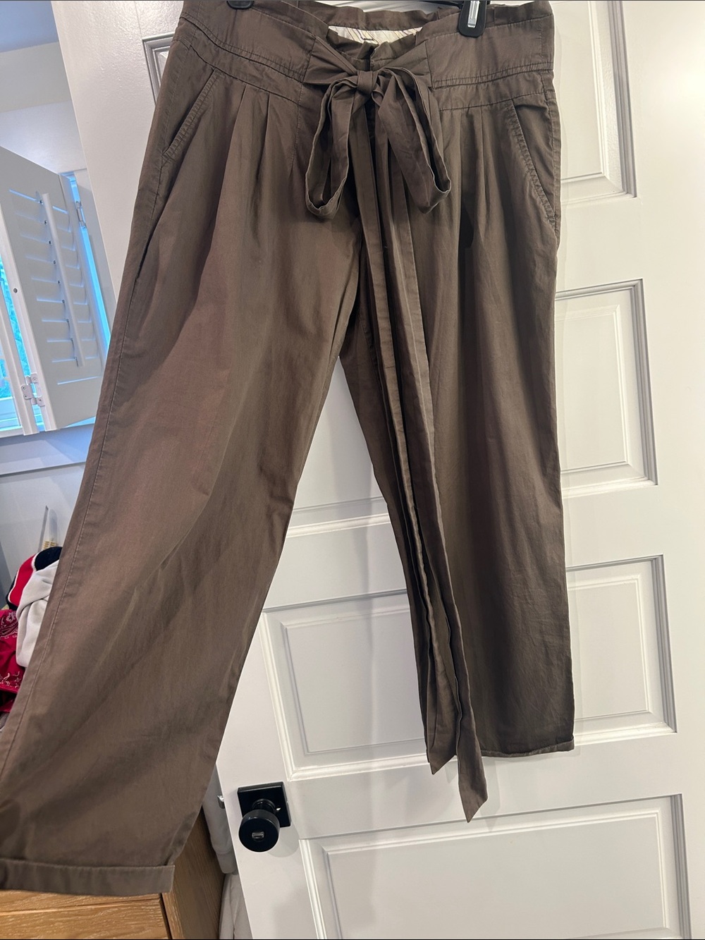 Cartonnier Brown Tie-Waist Cropped Trousers